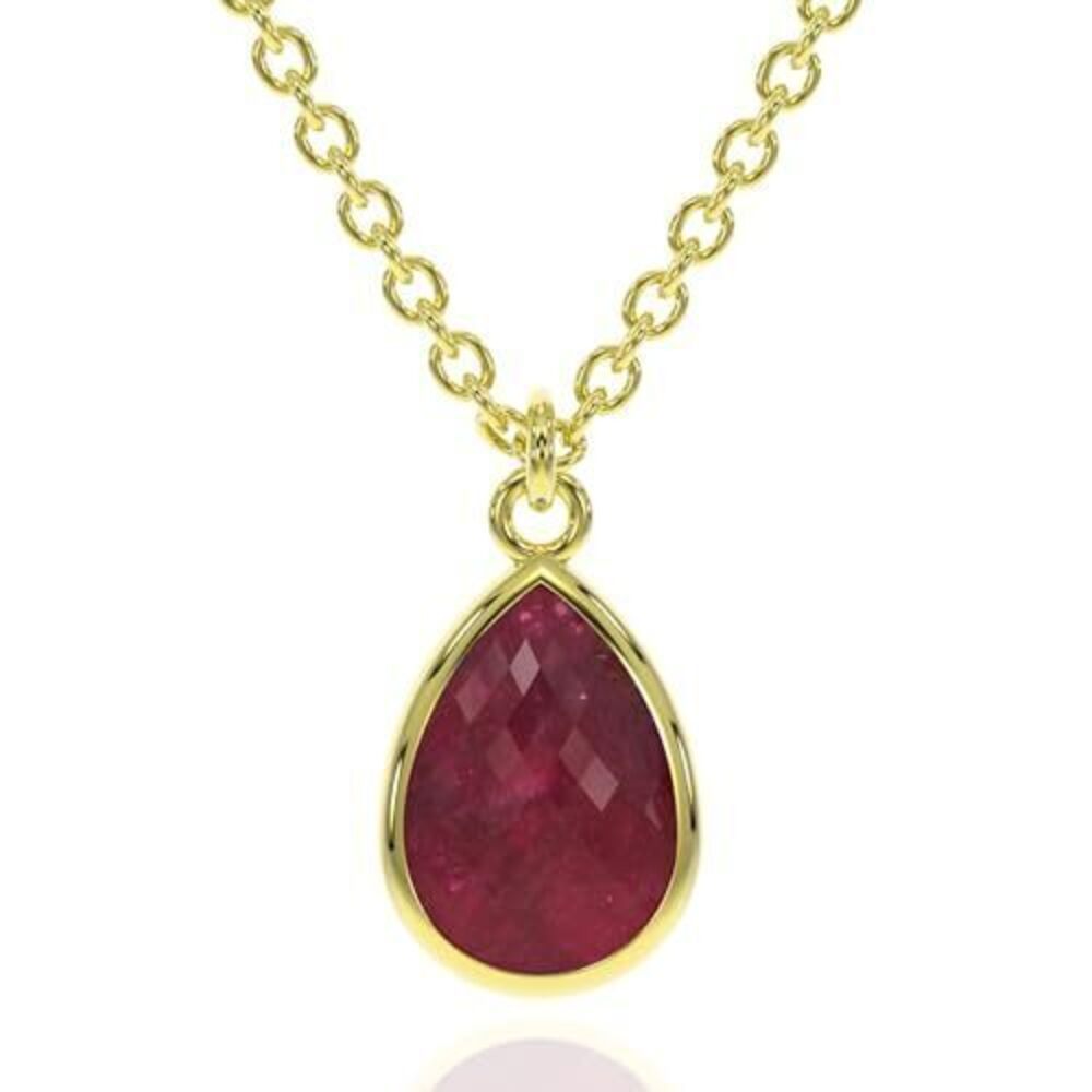 1976 Ruby Necklace , Premium Gold Pear Drop Necklaces - Tarnish Free 18K